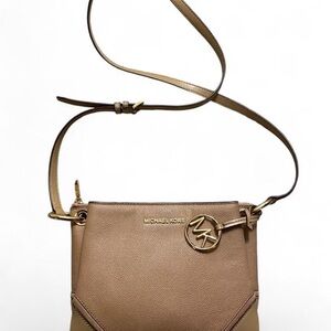Michael Kors Beige and Gold Crossbody Bag